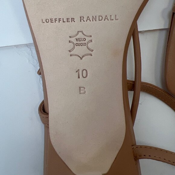 Loeffler Randall Women Triana Dune Sandals Leather Square Toe Kitten Heels 10B - Picture 8 of 11